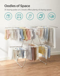 SONGMICS Foldable 2-Level Large Clothes Drying Rack with Adjustable Wings 33 Drying Rails and Clips V227-8498101000710