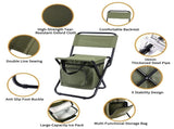 3-in-1 Outdoor Folding Chair with 10L Insulated Bag Lightweight, 300LBS Capacity, All-Season V1107-CS-OLGPFGG29
