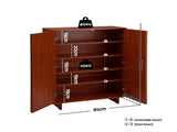 Artiss Shoe Cabinet 5 Tier Storage Organiser w/ Adjustable Shelves Bamboo BAM-B-SHOE01-WD