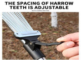 Adjustable Leaf Rake, 4-12 Inch Retractable Garden Rake with 21-28 Inch Handle, Lightweight Aluminum V1192-AZ-W-30022