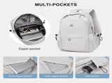 BJLFS Unisex Lightweight Water-Resistant Backpack, Black White V1189-LWWAL-20260325-00072