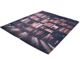 Living Room Curtains 3D Bookcase Printed Shading Curtains Bedroom Drapes V1294-YM0901-JY35922-02
