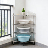 Stainless Steel Bathroom Storage Shelf,Four-Layer Storage Rack, Bathroom Triangular Rack, Washbasin V1161-107889