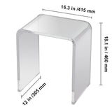 Acrylic End Table, C-Shaped Lucite Side Table, Clear Acrylic Side Table for Drink, Food, Snack used V952-YKLBZXTMSDGZUGWAPV0