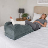 DreamZ Leg Elevation Pillow After Surgery Gel Memory Foam Single Leg Grey PILO1028-S-AU