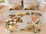 Cream Golden Rose Meadow Comforter Quilted Doona Set V745-AB011147AJ3