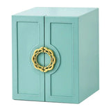 White 1 Large Faux Leather Jewelry Storage Box with 5 Drawers and Gold Handles - An elegant V1106-FPGSSSNH001