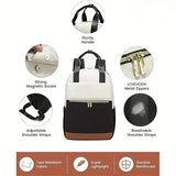 brown Korean-style Fashion Compact Backpack, Multi-functional & Large Capacity, Lightweight & Easy V1232-HXJZBB005