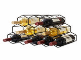 Artiss Wine Rack Metal 12 Bottle No Assembly Required Black WINE-RACK-12B-MET-BK