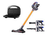 Devanti K7 Cordless Stick Vacuum Cleaner plus 3-in-1 Sandwich Maker VAC-K7-GD-SM-3IN1-BK