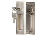 Zinc Alloy Sliding Door Lock Latch Handle Set Bathroom Balcony Cabinet Door Hardware FittingsBrushed V1294-YM0901-3114200066712
