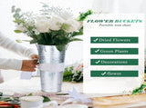 6 Pcs Galvanized Bucket Flower Bar,10 Inch Flower Bucket with Handles, Flower Bar Supplies and V1192-AZ-W-23119