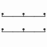 Artiss Clothes Rack Garment Rail Metal Industrial Pipe Wall Mounted 2 Pack HANGER-B-02-RAIL-BKX2