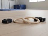 235mm Wooden Gymnastic Rings Olympic Gym Strength Training & Fitness V63-822581
