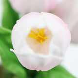 Flowering Pink Artificial Tulip Plant Arrangement With Ceramic Bowl 35cm V637-DP8870014