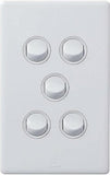 Legrand Excel Life 16AX 230/240V 5 Gang Flush Switch, White V1202-V1-LEGED7705WE