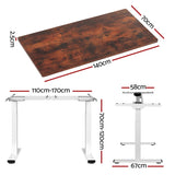Artiss Standing Desk Motorised Dual Motor 140CM Rustic Brwon HASD-268-WHDF-RBDB-140