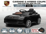 Kahuna Porsche Cayenne E Hybrid Coupe Licensed Kids Electric Ride On Car Remote Control 50W Dua CAR-PSCH-990-BK
