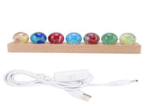Ball Night Light 3D Effect Color Variation Painting Process Built in LED Glass Sapele Beech Crystal V1294-YM0717-3115220082513