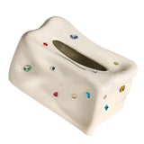 Ceramic Tissue Box Case Holder Decorative Elegant Facial Tissue Napkin Dispenser Box for Dinner Room V1294-YM0706-3117230147011