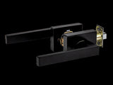 Door Handle Set Lever Passage Function Square Black V63-837391