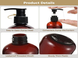 24PCS Pump Bottle Dispensers, 8oz Amber Plastic Bottles, Refillable Liquid Dispensers with Secure V1192-AZ-W-18328