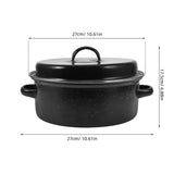 Cast Iron Casserole Pot with Lid, Ergonomic Handles, Round Roaster Oven Cookware, 10.6x9.4x6.9in V1192-AZ-W-22311