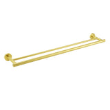 Brushed Gold 600mm Long Double Towel Rack Rail Holder Bar Round Stainless Steel V1233-6900376BG