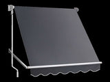 Retractable Fixed Pivot Arm Window Awning Patio Garden Blinds 2.4m x 2.1m Grey V63-842701