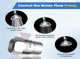 All Metal Shower Head Flow Control Valve, G1/2 Brass Shut-off Valve with Metal Handle Lever, 90 Inch V1258-DP02-C-810
