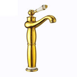 Copper Faucet for Bathroom Sink Hot & Cold Water Mixer, Vintage Retro Style, Deck-Mounted Basin V1107-113-87537-GLD-305MM