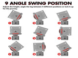 X-BULL Drop Down Corner Legs 440MM- 560MM Caravan Corner Stabilizer 1200LBS 2PCS Silver V211-AUEB-CL002