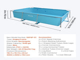 Frame Above Ground Swimming Pool, 3 x 2 x 0.762 m Rectangular Steel Metal Frame, Large Rectangle V952-KJYYC10FT6FTP9KKK001V0