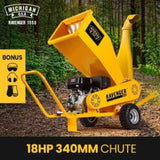 MICHIGAN 18HP 420cc Petrol Commercial Wood Chipper, Towable, Tree Mulcher - Ravenger 1950 V219-CHPTEAMCHC2M0