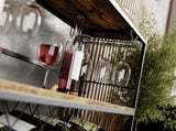 CARLA HOME Large Rack with Glass Holder, Metal Designed Bottle Holder and Wood Countertop for LSB-36267