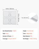 VEVOR 3D Wall Panels 33-Pack 30 x 30 cm PVC 2.97 m² Coverage Floral Matte White V952-PVC3DQBXDYSJ05PSDV0