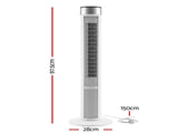 Devanti Tower Fan with Remote Control, 3 Speed 3 Mode 7.5h Timer, White TF-RC-01B-WH