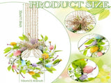 8 Pcs 8" Mini Easter Wreaths for Kitchen Cabinet, Small Spring Artificial Easter Egg Wreath with V1370-AZ4-15912