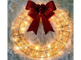 Outdoor Christmas Wreath Decoration, LED Metal Holiday Decor for Home Exterior, Garden - Gold 50CM V1263-JX-1577