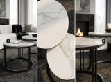 Interior Ave - Premier Nested Coffee Table Set - White Marble Stone V355-IA-CT13-MB