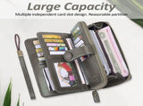 Leather Wallet Women Rfid Blocking Large Capacity, Zip Around Long Wallet - Pu Phone Clutch Purse, V1189-LWWAL-20260325-00080