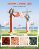 VEVOR Artificial Wedding Arch Flowers Kit Orange With 2 Pcs Flowers 2 Pcs Drapes V952-HLGMHTJ4JTCS7O0MFV0