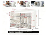 White Frame Drawer Organiser, 3 Drawers With Slant Grid, Multi Compartment Storage V1221-XM-LB3198-GM131