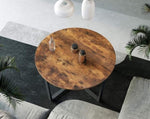 Round Coffee Table Rustic Brown and Black V178-11529