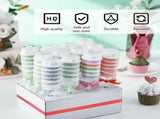 60 pcs Round Shape Clear Push-Up Cake Pop Shooter Plastic Containers with Lids, Base V1259-DP01-A-610