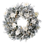 61cm Frosted Colonial Christmas Wreath with Lights 112_NATFC100