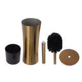 Household Toilet Brush Kit Bathroom Stainless Steel Golden Toilet Brush with Brush Holder Small V1294-YM0901-3112230040811