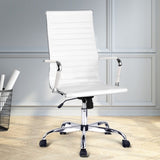 Artiss Office Chair Conference Chairs PU Leather High Back White OCHAIR-H-8147H-WH