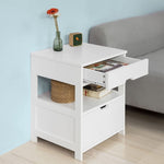 White Bedside Table with 2 Drawers V178-58533