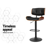 Artiss Bar Stools X3 Kitchen Counter Chair Gas Lift Swivel PU Cherry All Black BA-TW-8045A-BKX3
